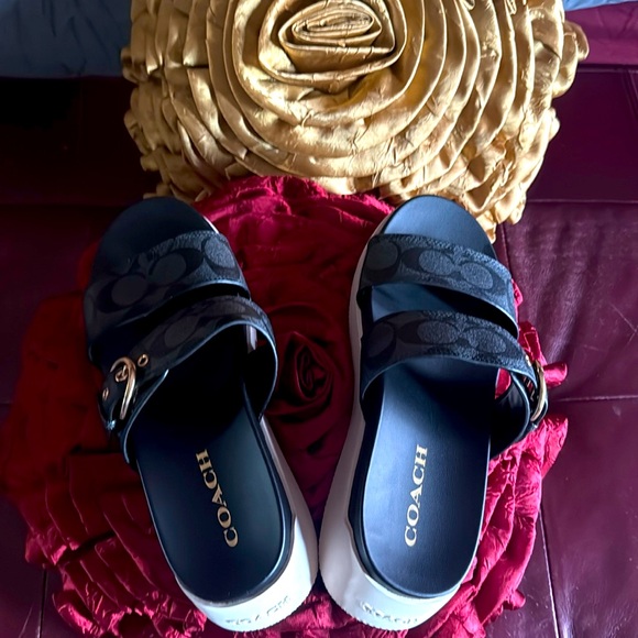 Coach Allanah sandals size EU 37.5, us size 7, lightly used once - Picture 1 of 6
